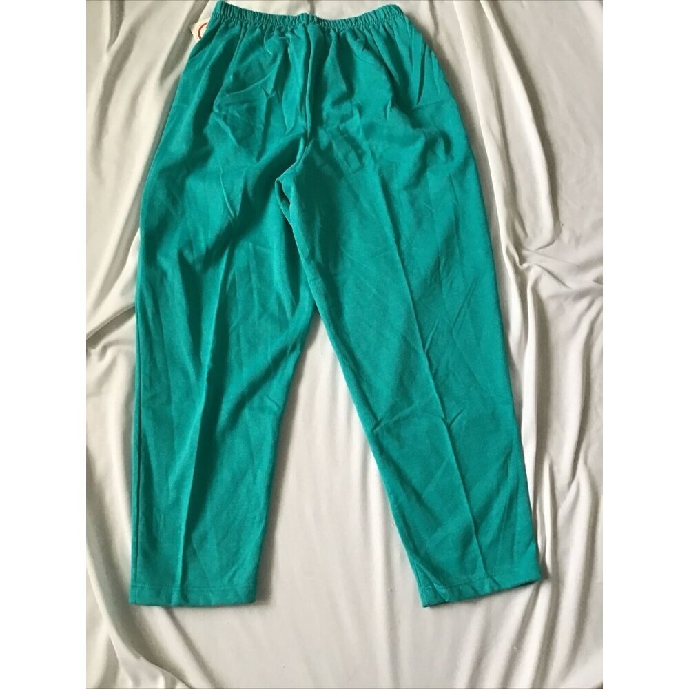Young Stuff II Womens Teal Elastic Waist Pants Size M 100% Cotton Made In USA
